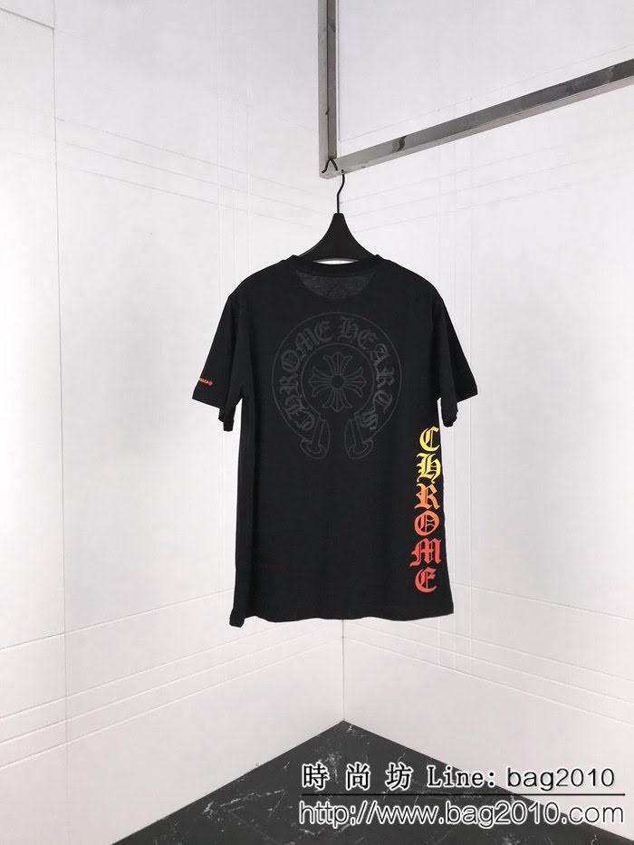 Chrome Hearts克羅心 19ss 彩虹馬蹄限定T恤 定制原版純棉面料 高版本情侶款 ydi2233